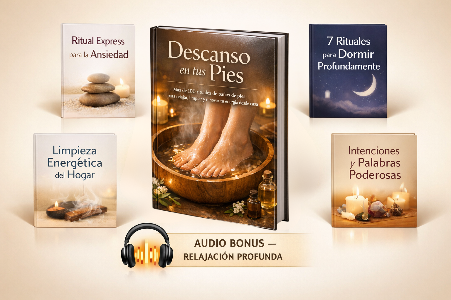 Colección de bonos: Ritual Express para la Ansiedad, 7 Rituales para Dormir, Limpieza Energética del Hogar, Intenciones y Palabras Poderosas y Audio Bonus